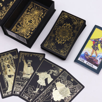 Beautifully presented Gold Foil Tarot Set with Book - Gift Boxed