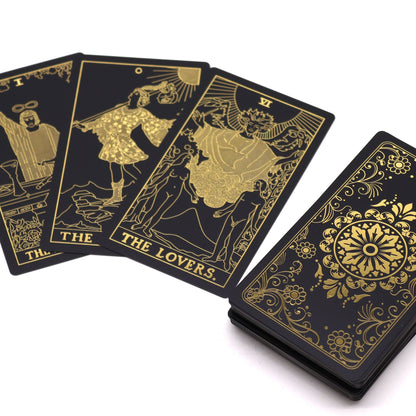 Beautifully presented Gold Foil Tarot Set with Book - Gift Boxed