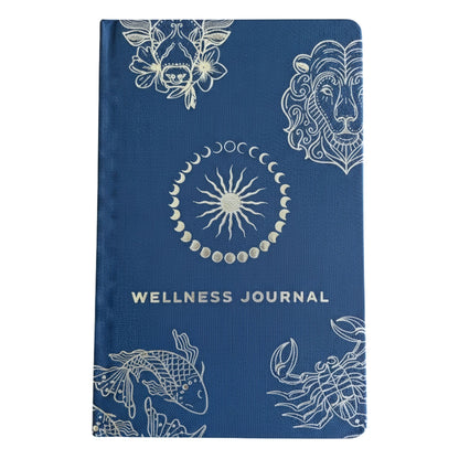 Beautiful Midnight Blue Wellness Journal - filled with reflection prompts, affirmations and much much more