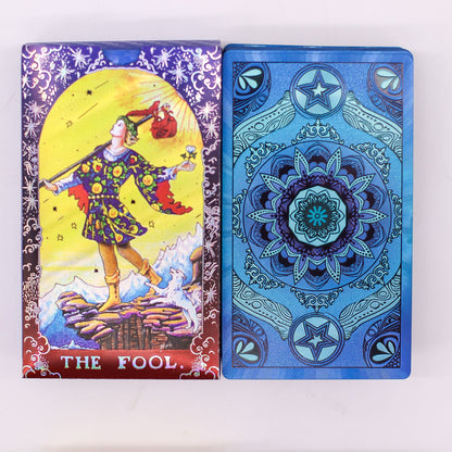 Stunning Blue Foil Tarot Card Set - Mandala - with booklet