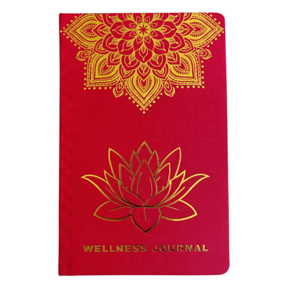 Beautiful Red & Gold Wellness Journal - 120 pages bringing balance and energy to your daily routine