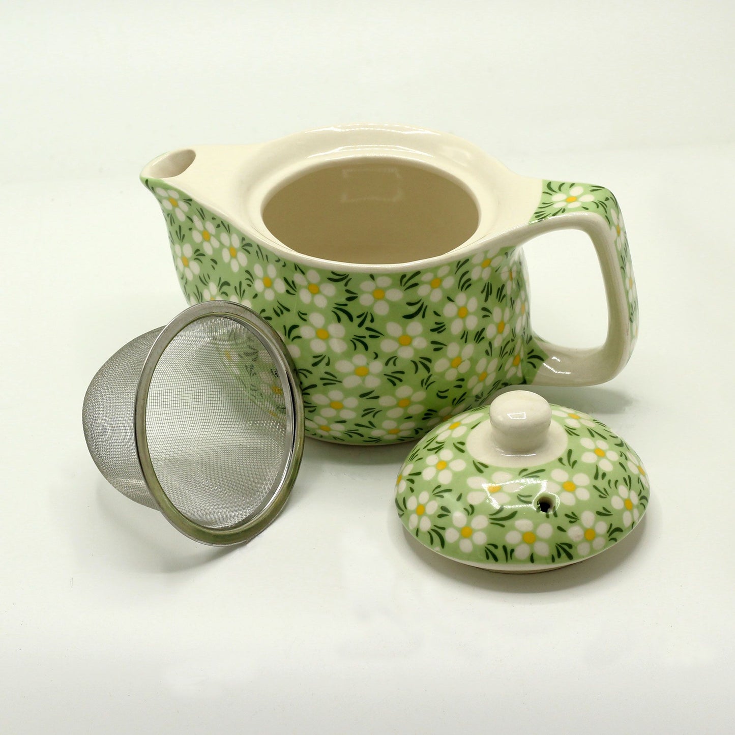 Super Cute Green Daisy Herbal Teapot -