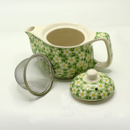 Super Cute Green Daisy Herbal Teapot -